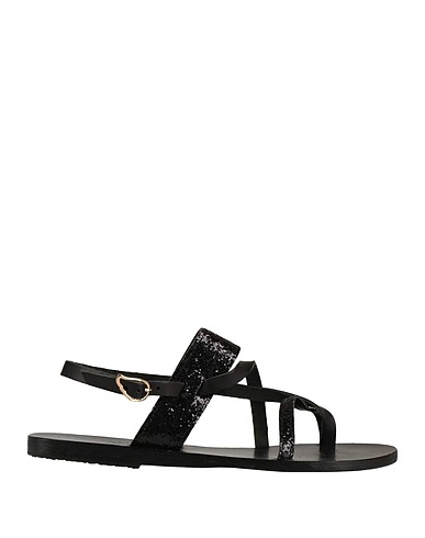 ANCIENT GREEK SANDALS Flip flops Black Leather