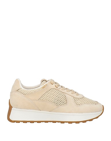 GEOX Sneakers Beige Leather, Textile fibers