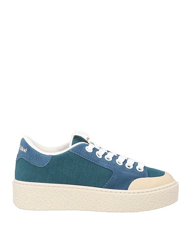 SEE BY CHLOÉ Sneakers Slate blue Linen, Calfskin