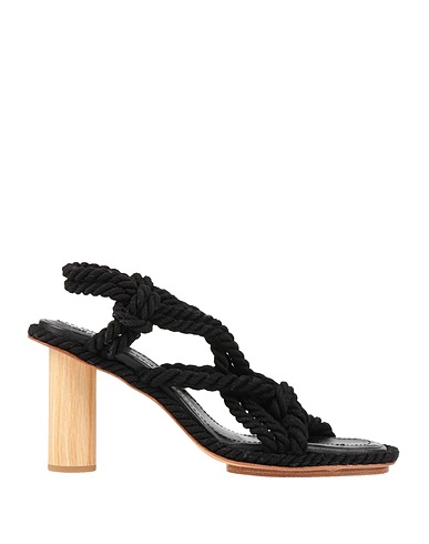 ULLA JOHNSON Sandals Black Textile fibres