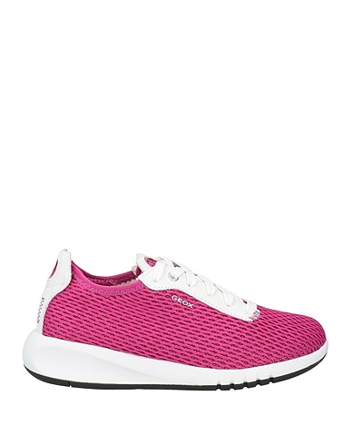 GEOX Sneakers Magenta Textile fibres, Leather