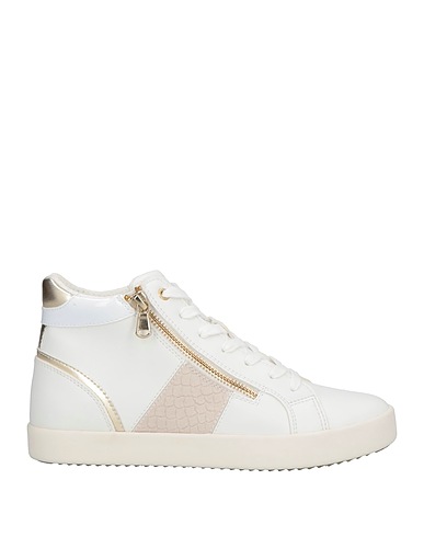 GEOX Sneakers White Leather, Textile fibers