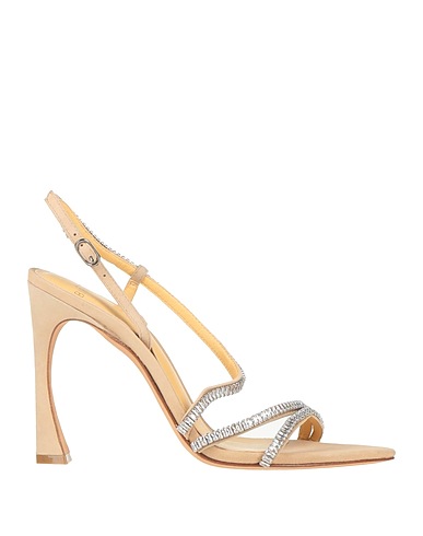 ALEXANDRE BIRMAN Sandals Beige Leather, Zirconia