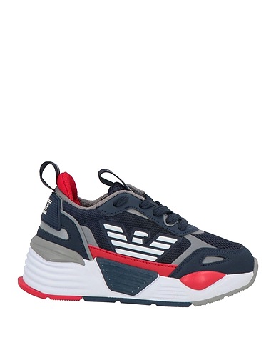 EA7 Sneakers Navy blue 100% Polyester, Polyurethane coated, Thermoplastic polyurethane, Synthetic fibers