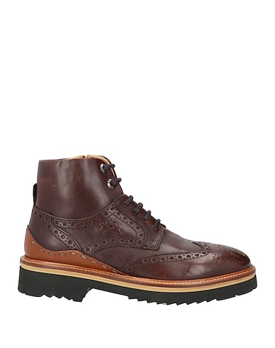 LA MARTINA Ankle boot Dark brown Leather