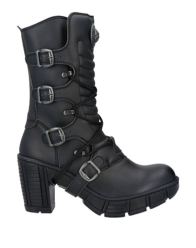 NEW ROCK Stiefelette Schwarz Pflanzlich gegerbtes Leder