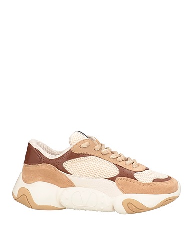 VALENTINO GARAVANI Sneakers Beige Leather, Textile fibers