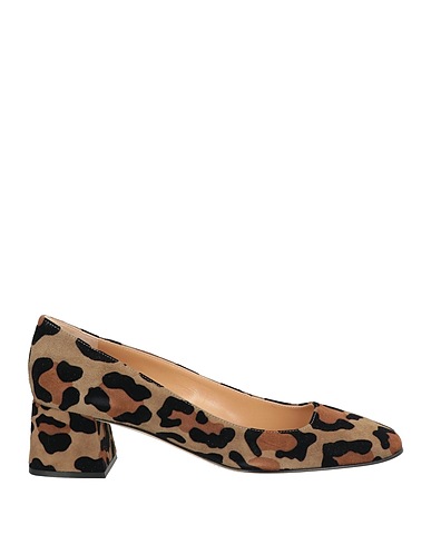 SERGIO ROSSI Court Khaki Leather, Textile fibres