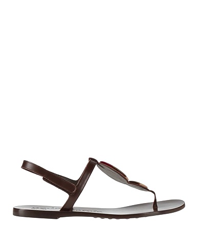 PEDRO GARCÍA Flip flops Chocolate brown Calfskin