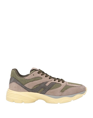 HOGAN Sneakers Grau Leder, Gewebefasern