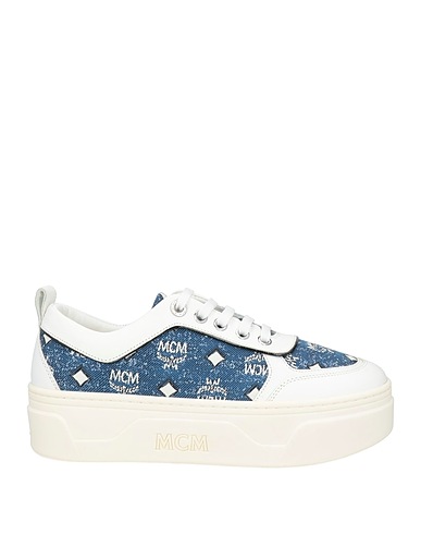 MCM Sneakers White Leather, Textile fibers