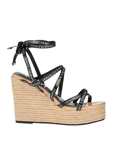 ARMANI EXCHANGE Espadrilles Black 100% Polyester, Polyurethane