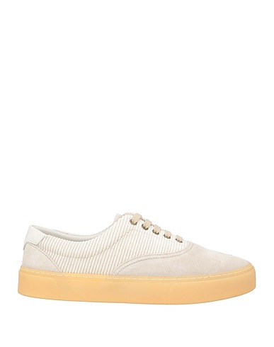 BRUNELLO CUCINELLI Sneakers Off white Pelle, Fibre tessili