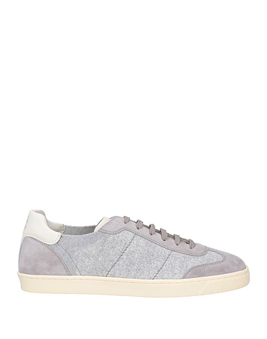 BRUNELLO CUCINELLI Sneakers Grey Leather, Textile fibers