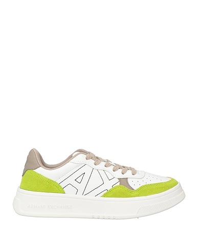ARMANI EXCHANGE Sneakers White Leather, Textile fibres