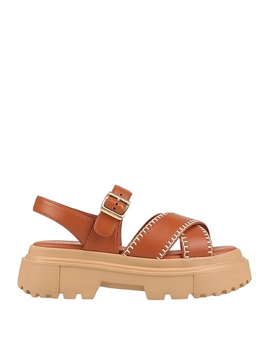 HOGAN Sandals Brown Leather