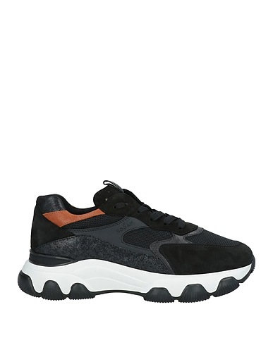 HOGAN Sneakers Black Leather, Textile fibres