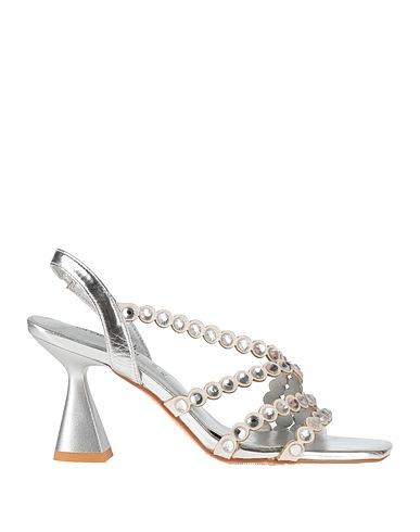 TUA BY BRACCIALINI Sandals Silver Textile fibers