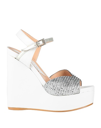 ANTEPRIMA Sandals Off white Leather, Textile fibres
