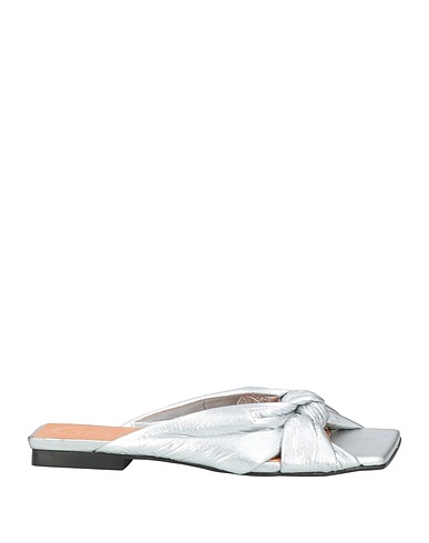 GANNI Sandals Silver Textile fibers