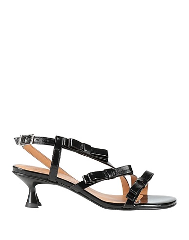 GANNI Sandals Black Textile fibers