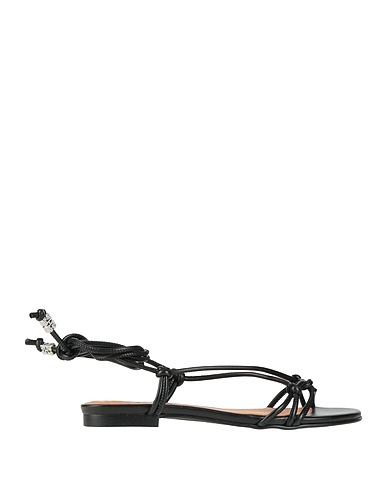 GANNI Flip flops Black Textile fibers