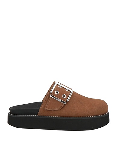 GANNI Mules and clogs Khaki Textile fibers