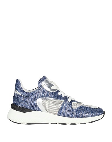 CASADEI Sneakers Navy Leather, Textile fibers