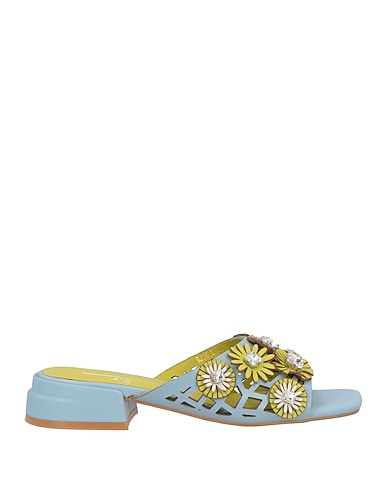 JEANNOT Sandals Sky blue Leather