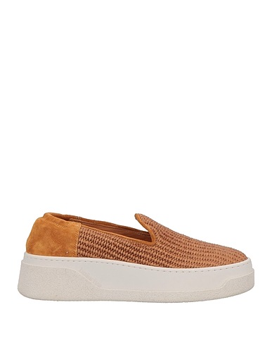 LAURA BELLARIVA Sneakers Tan Leather, Textile fibers