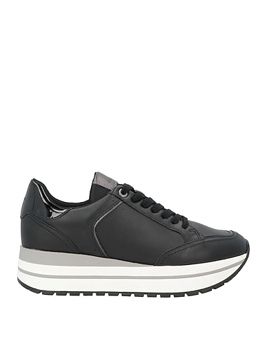 GEOX Sneakers Black Leather, Textile fibers