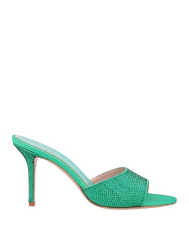 GEDEBE Sandals Emerald green Textile fibers