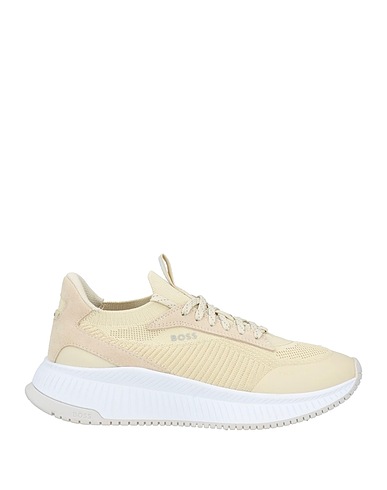 BOSS Sneakers Beige Leather, Textile fibers