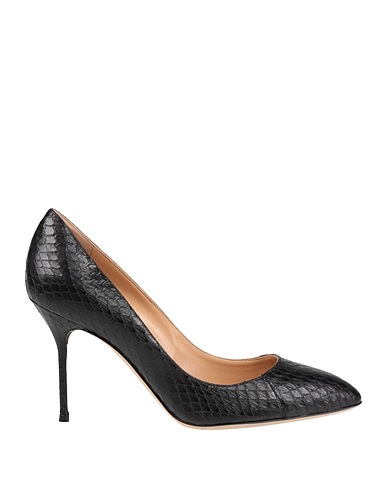 SERGIO ROSSI Court Black Elaphe snakeskin