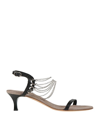 DANIELE ANCARANI Sandals Black Leather, Metal