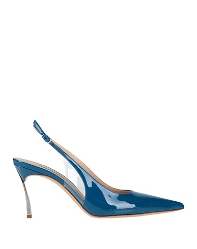 CASADEI Pump Blue Leather, Rubber