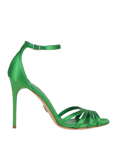 SERGIO LEVANTESI Sandals Emerald green Textile fibers
