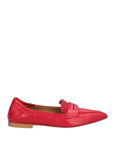ANNA F. Loafers Red Leather