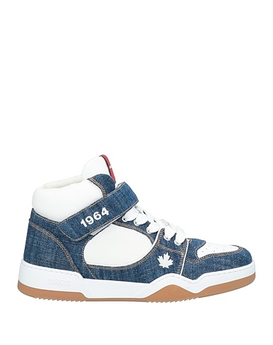 DSQUARED2 Sneakers Blue Calfskin, Textile fibres