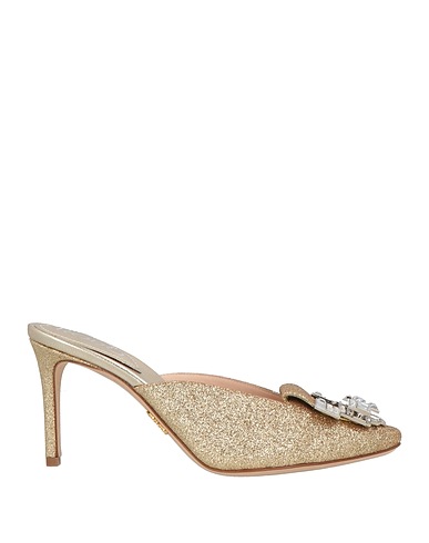 RODO Mules and clogs Gold Textile fibres