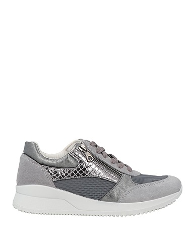 GEOX Sneakers Light grey Leather, Textile fibres