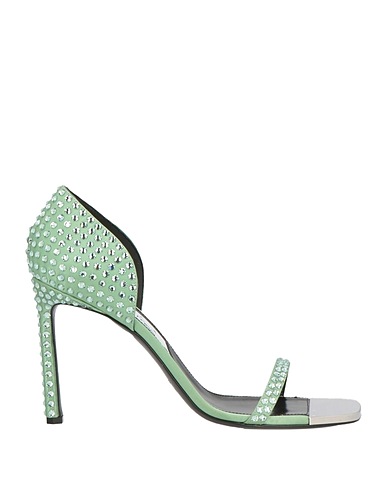 AREA x SERGIO ROSSI Sandals Light green Textile fibres