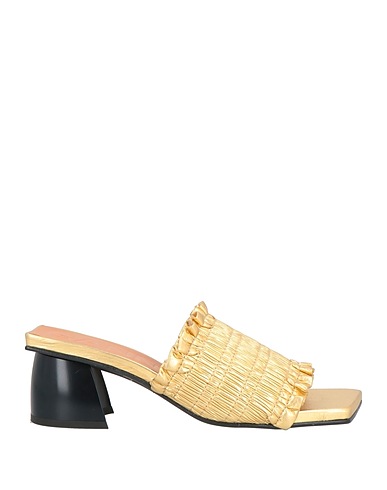 GANNI Sandals Gold Textile fibers