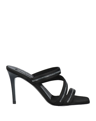 PEDRO GARCÍA Sandals Black Textile fibres, Swarovski® Crystal