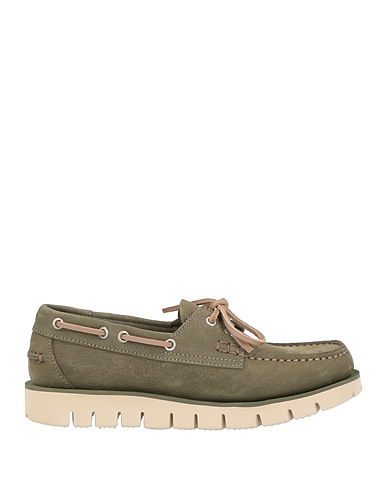 BOOMERANG Mocassino Verde militare Pelle