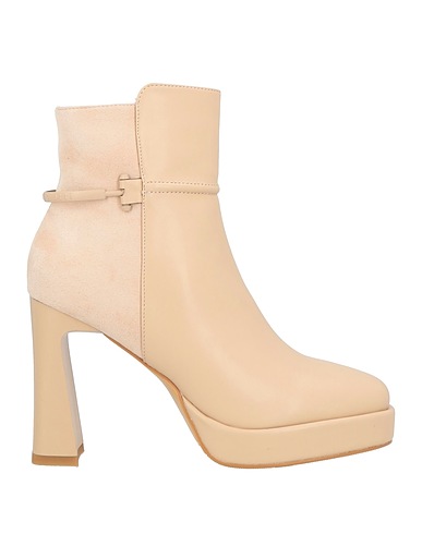 LAURA BIAGIOTTI Stiefelette Beige Zickleinleder, Gewebefasern