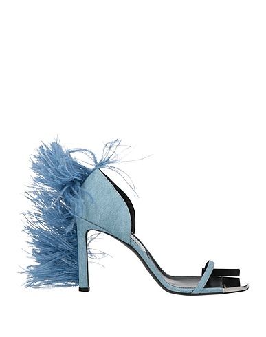 AREA x SERGIO ROSSI Sandals Light blue Textile fibres