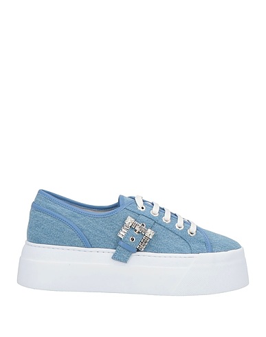 SERGIO ROSSI Sneakers Blue Textile fibres, Leather
