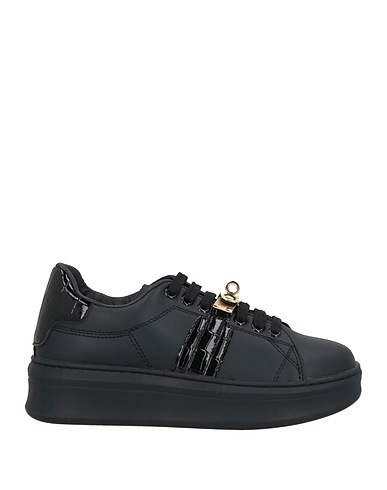 GAëLLE Paris Sneakers Black Leather, Synthetic fibers