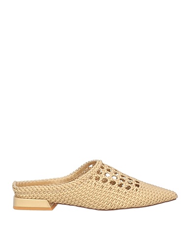 TOSCA BLU Mules and clogs Gold Textile fibers